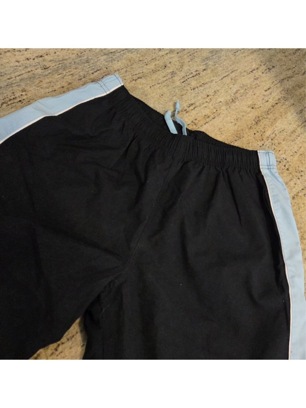 Reebok Womens Size L Athletic Workout Capri Black w Blue Side Sttripe 28x24" - Picture 7 of 13